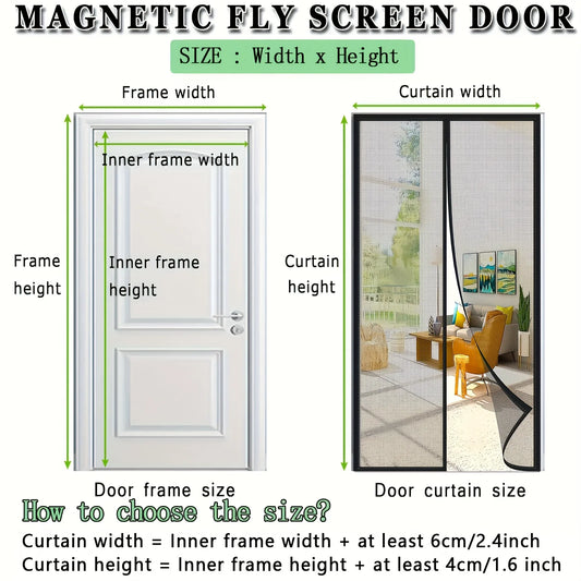 Magnetic Screen Door – Hands-Free Fresh Air & Bug Protection