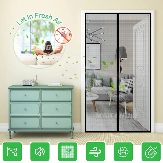 Magnetic Screen Door – Hands-Free Fresh Air & Bug Protection