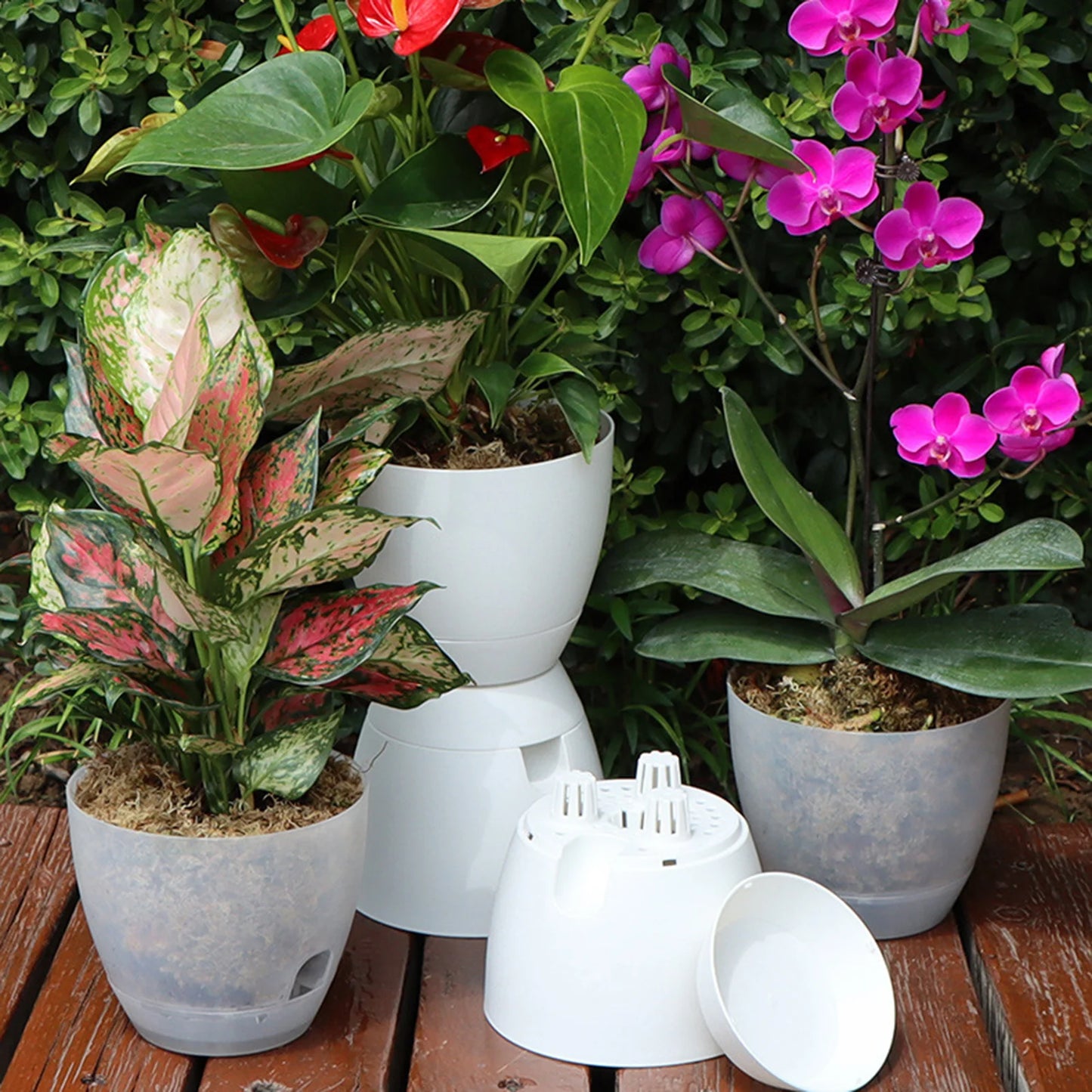 Smart Self-Watering Flower Planter with Tray