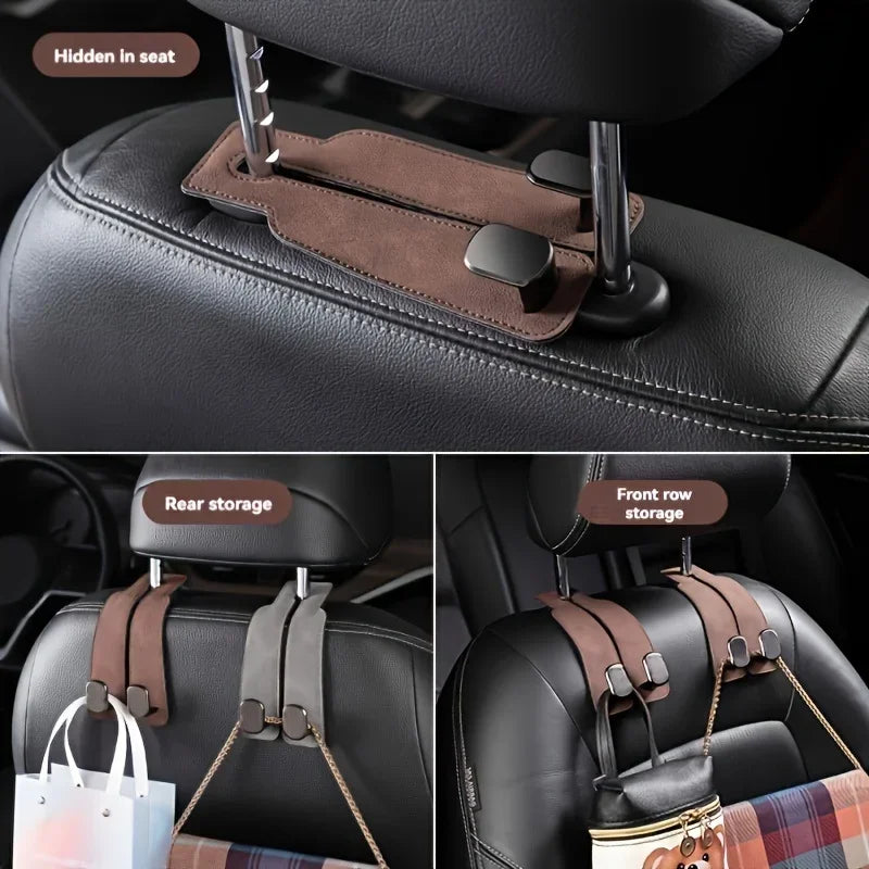 Premium Suede Car Headrest Hook (2pack)