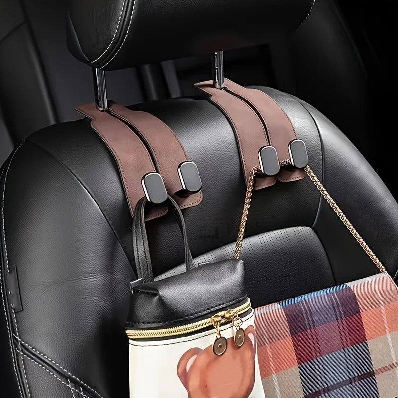 Premium Suede Car Headrest Hook (2pack)