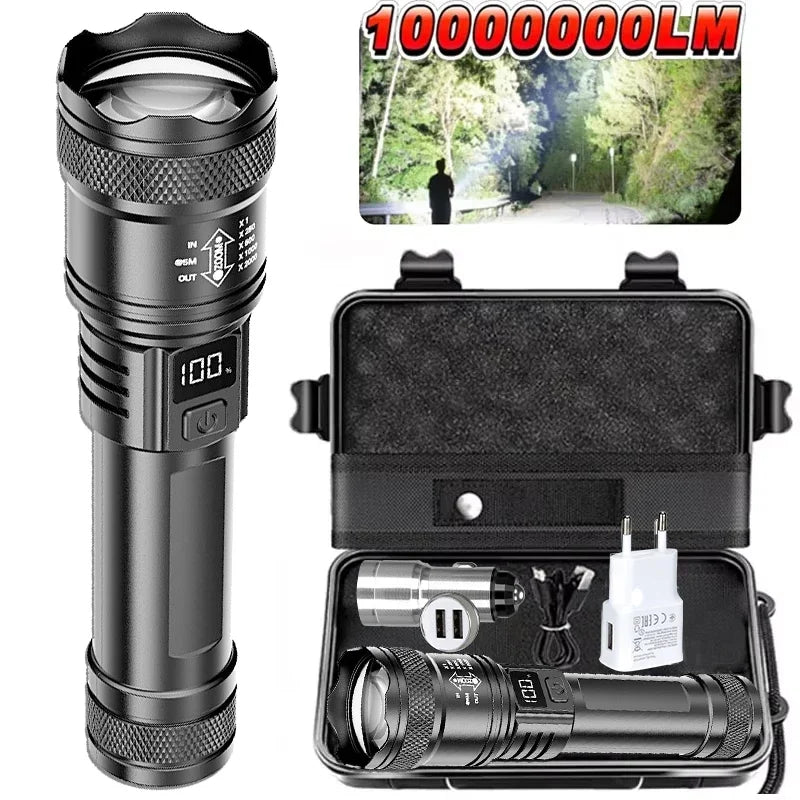 High-power Led USB Rechargeable Flashlight with Display