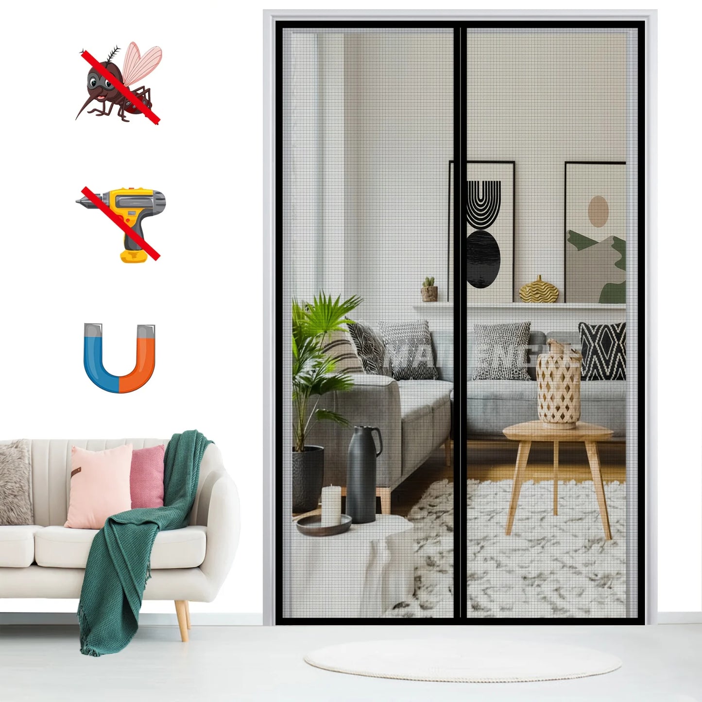 Magnetic Screen Door – Hands-Free Fresh Air & Bug Protection