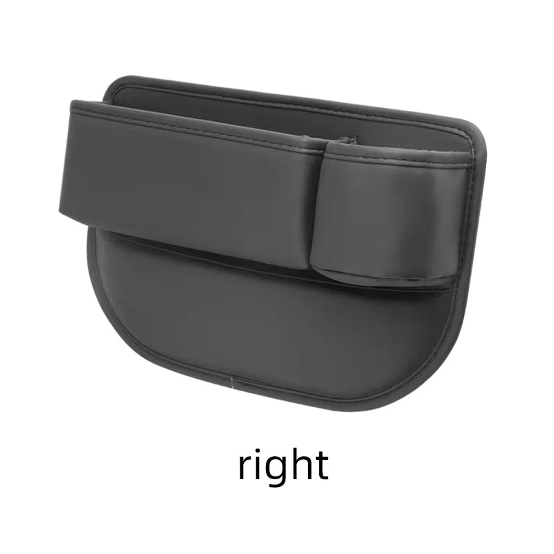Leather Car Seat Gap Organizer with Cup Holder & Storage