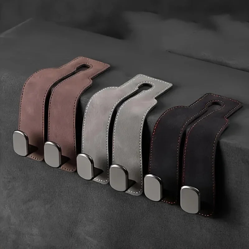 Premium Suede Car Headrest Hook (2pack)