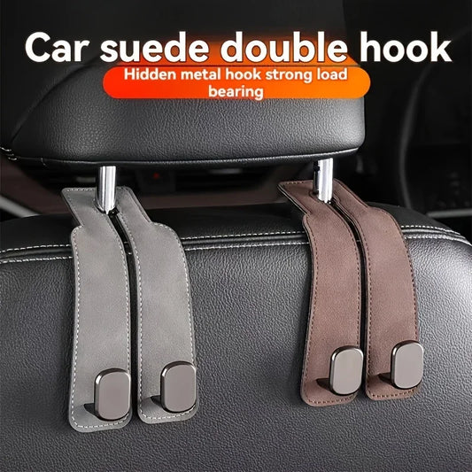 Premium Suede Car Headrest Hook (2pack)